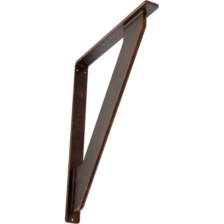 Ekena Millwork Traditional Wrought Iron Bracket, (Single center brace), Antiqued Copper 1 1/2"W x 12"D x 15"H BKTM01X12X15STRACO